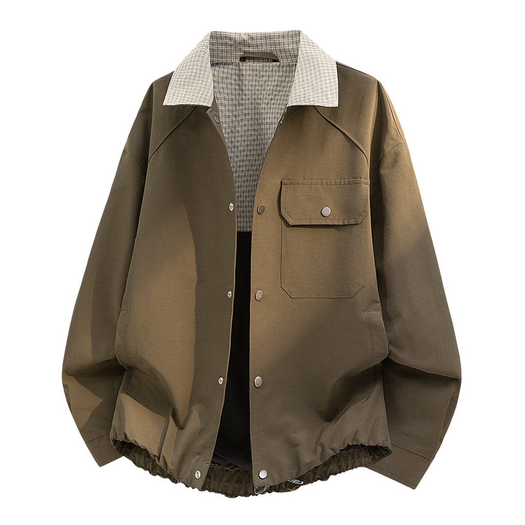 Men's Casual Transitional Jacket with Check Pattern Mune Fashion