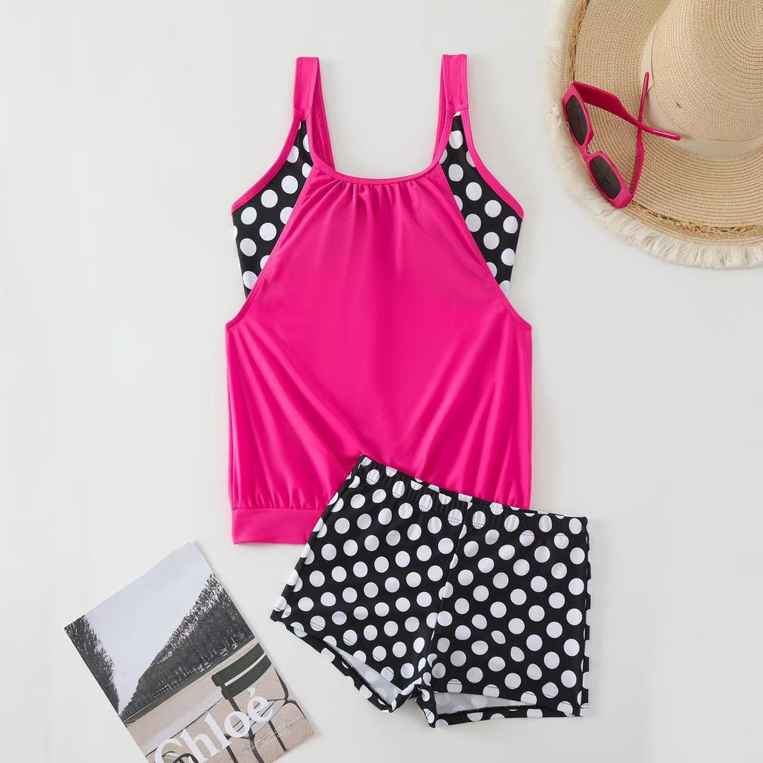 Ladies sporty tankini with polka dot design Mune Fashion