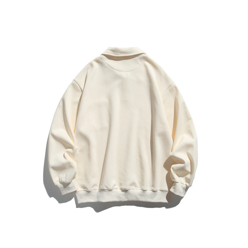 Unisex Relaxed-Fit Polo collar sweatshirt with chest pocket and fine ponte structure Mune Fashion