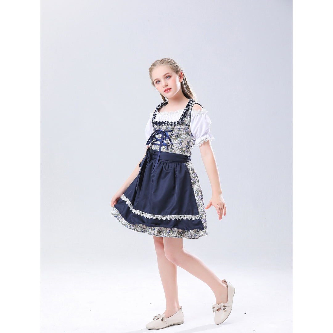 Ladies traditional Dirndl dress for girls with lace-up corset puff sleeves and lace apron Mune Fashion