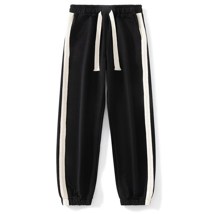 Men's Relaxed Jogging Pants with Side Seam Contrast Stripes, Elastic Waistband & Drawstring Mune Fashion