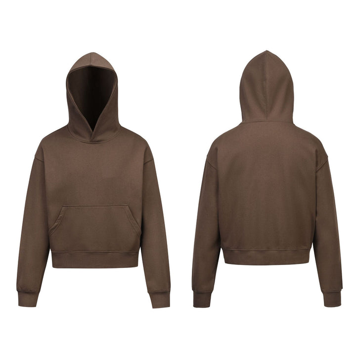 Women's cropped boxy hoodie with kangaroo pocket and ribbed comfort waistband Mune Fashion