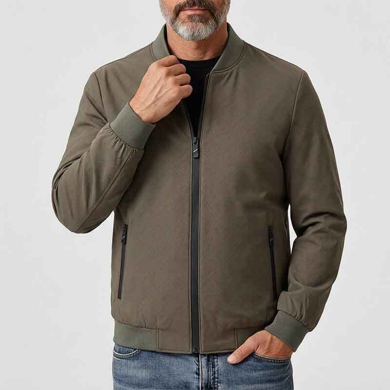 Men's sporty transitional jacket with high collar and side zippered pockets Mune Fashion 1788242364