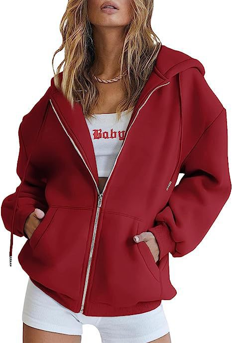 Women oversized hoodie jacket with full zip and kangaroo pockets Mune Fashion
