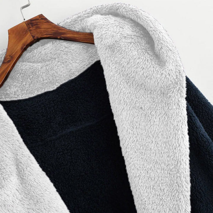 Women's Oversized Faux Fur Hooded Coat with Contrasting Teddy Lining and Ribbed Cuffs Mune Fashion