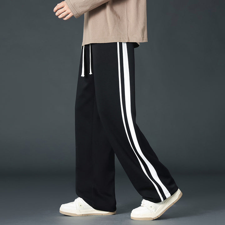 Men's Sporty Relaxed Fit Jogging Pants with Side Stripes