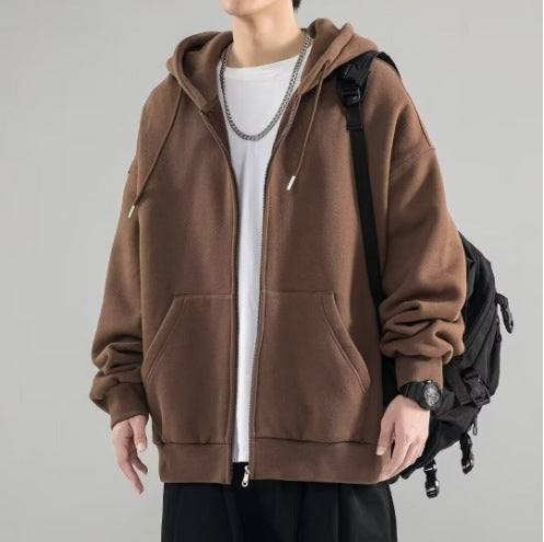 Men's oversized hoodie jacket with full zip, double-layer hood, and kangaroo pockets Mune Fashion
