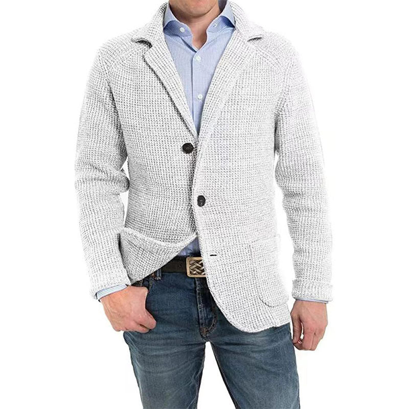 Men's structured knit blazer with patch pockets Mune Fashion