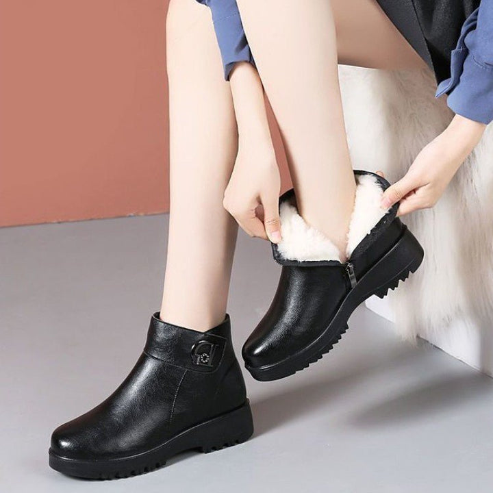 Ladies Elegant Winter Ankle Boots with Warm Lining Mune Fashion