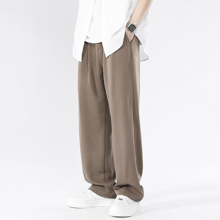 Men's Wide Palazzo Pants made of flowing viscose blend with pleats & side pockets Mune Fashion