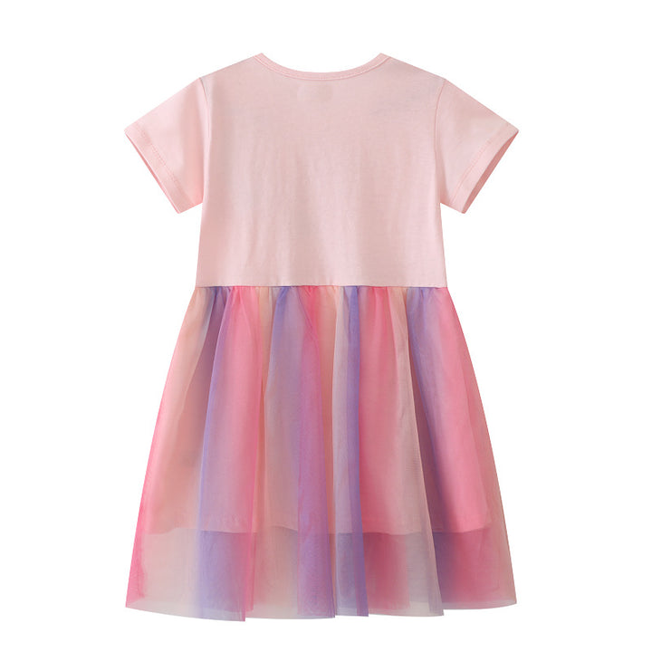 Girls Tulle Dress with Ballerina Motif Mune Fashion