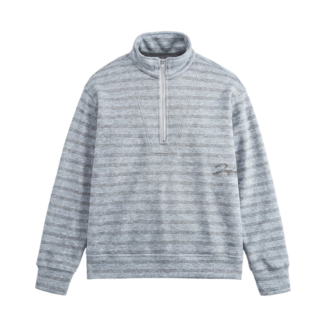 Men's Structured Half-Zip Knit Sweater with Stand Collar Mune Fashion