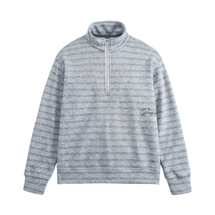 Men's Structured Half-Zip Knit Sweater with Stand Collar Mune Fashion