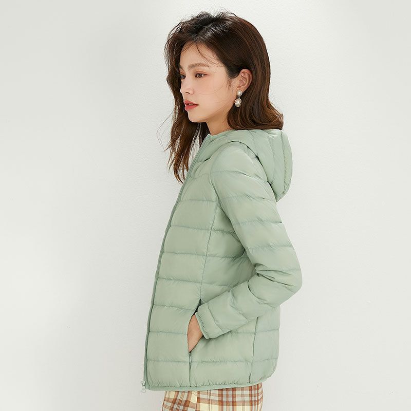 Women's Ultra-light Quilted Hooded Jacket with Ultra-flat Thermal Wadding Mune Fashion