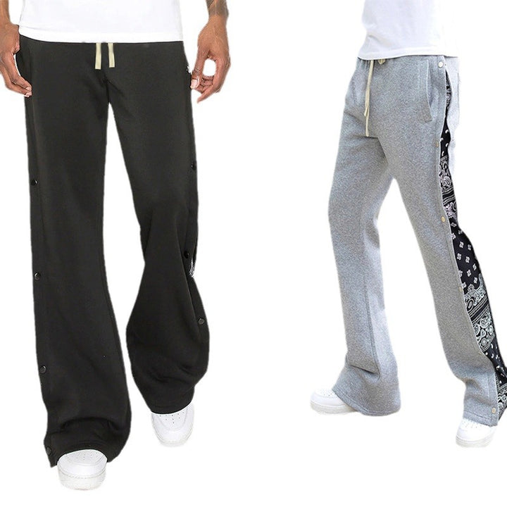 Women's jogging pants with side snap slits and paisley insert Mune Fashion