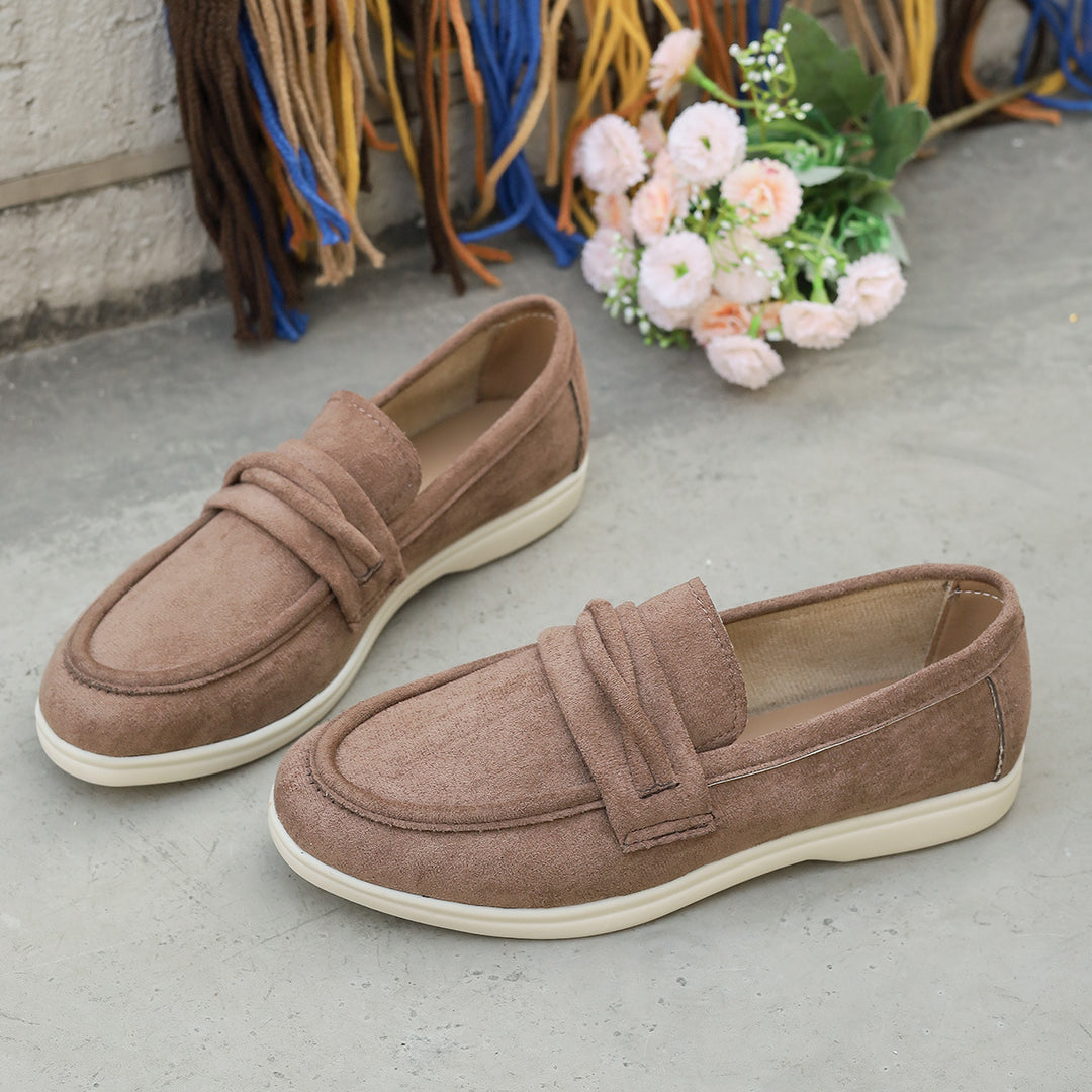 Women's elegant suede-look loafers with padded comfort insole Mune Fashion