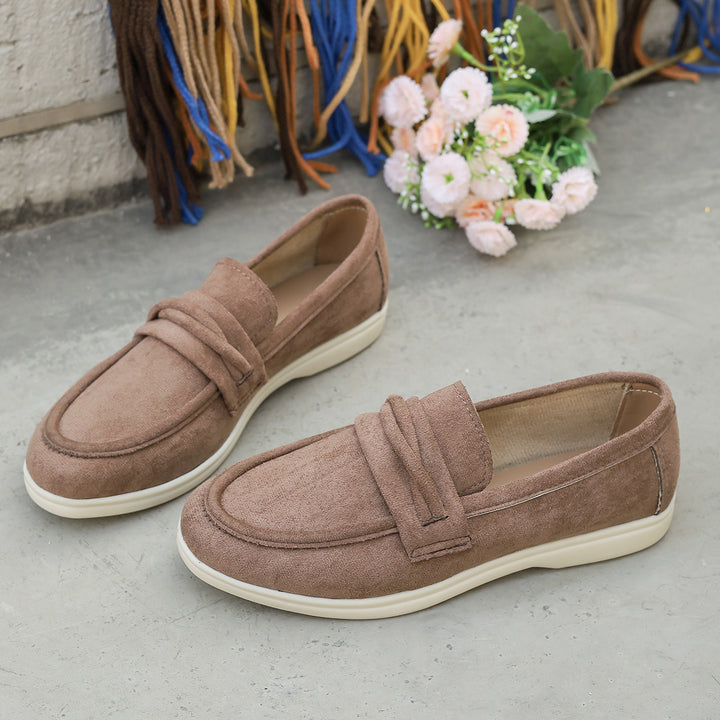 Women's elegant suede-look loafers with padded comfort insole Mune Fashion