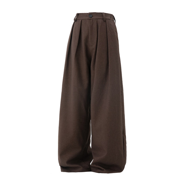 Women Wide High-Waisted Palazzo Pants with Pleats and Balloon Leg Mune Fashion