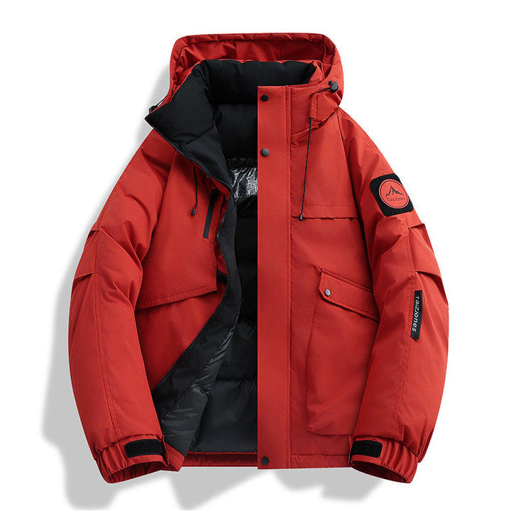 Men's padded hooded winter jacket with windproof outer shell, quilted thermal lining, and multifunctional pockets Mune Fashion