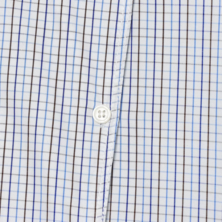 Women's Checkered Shirt with Stand Collar, Asymmetrical Button Placket and Shoulder Epaulettes Mune Fashion