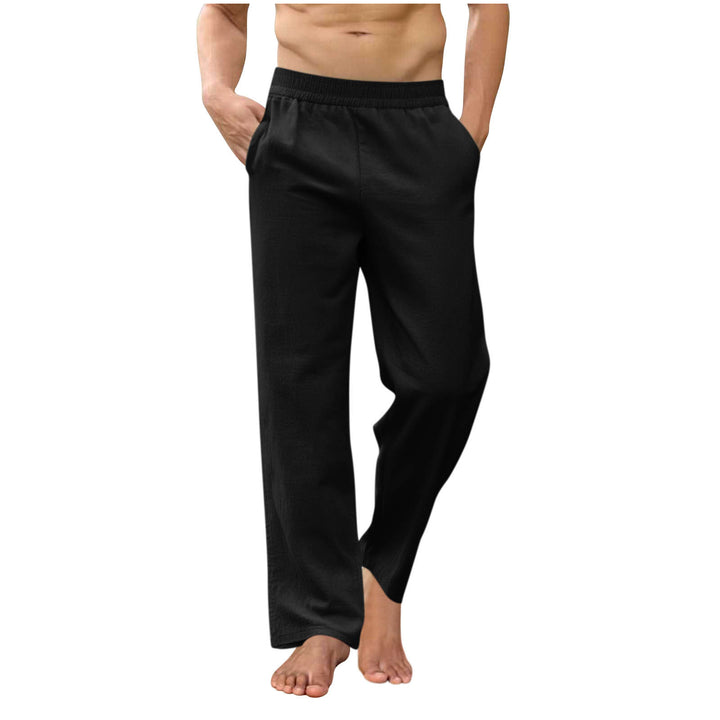 Men's loose lounge pants with elastic waistband, side pockets and side ankle slits Mune Fashion