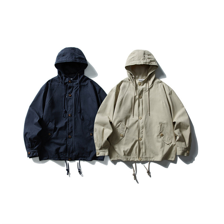 Unisex Casually cut hooded jacket made of cotton twill with drawstring Mune Fashion