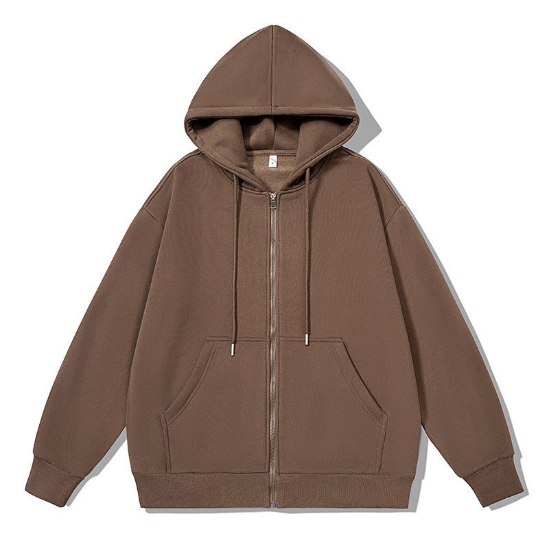 Unisex oversized hoodie jacket with a wide shoulder cut, full-length zipper, and French-Terry Mune Fashion