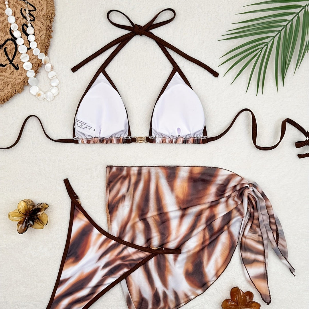 Women's Triangle Bikini with Fashionable Wrap Skirt Mune Fashion