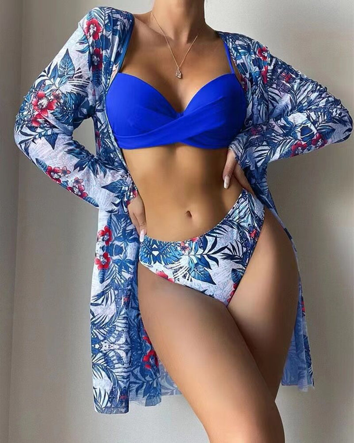 Women's Bikini Set with Floral Cover-Up Mune Fashion