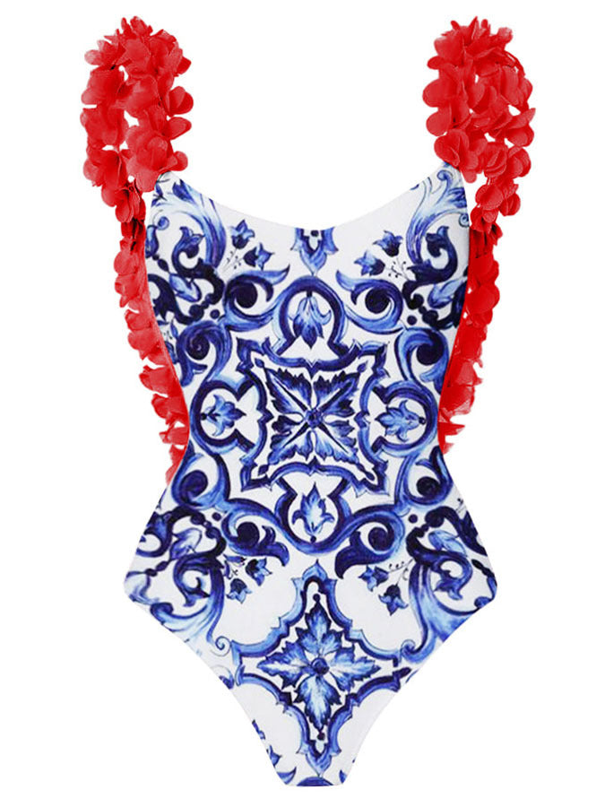 Women’s swimsuit with ruffle details and matching wrap skirt Mune Fashion