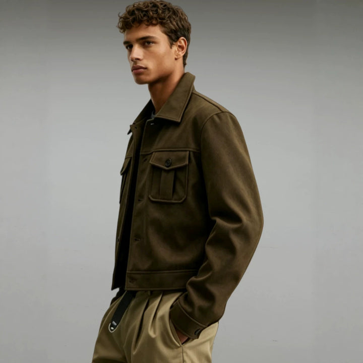 Men's Fashion Short Jacket with Large Pockets