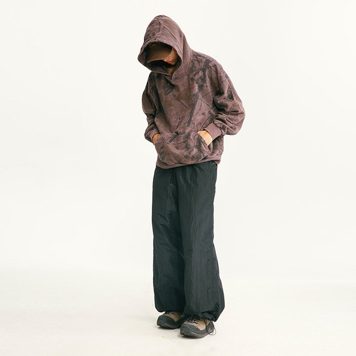 Men's loose-fitting ripstop leisure pants with camouflage pattern and elastic drawstring waistband Mune Fashion