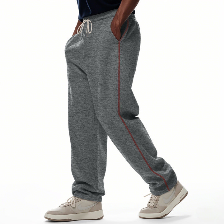 Men's casual jogging pants with drawstring and side decorative stripe Mune Fashion