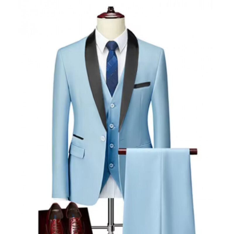 Men's tailor-made tuxedo with shawl collar, vest, and elegant evening trousers Mune Fashion
