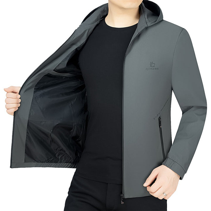 Men's Hooded Softshell Jacket with wind and water repellent membrane and zippered pockets Mune Fashion