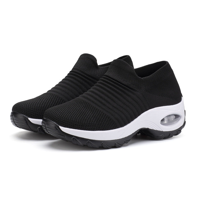 Women’s knitted sock sneaker with visible air chamber and cushioned platform sole Mune Fashion