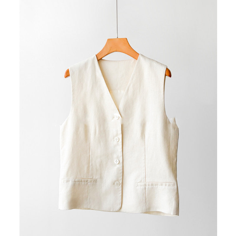 Women's Trendy Linen Vest Mune Fashion