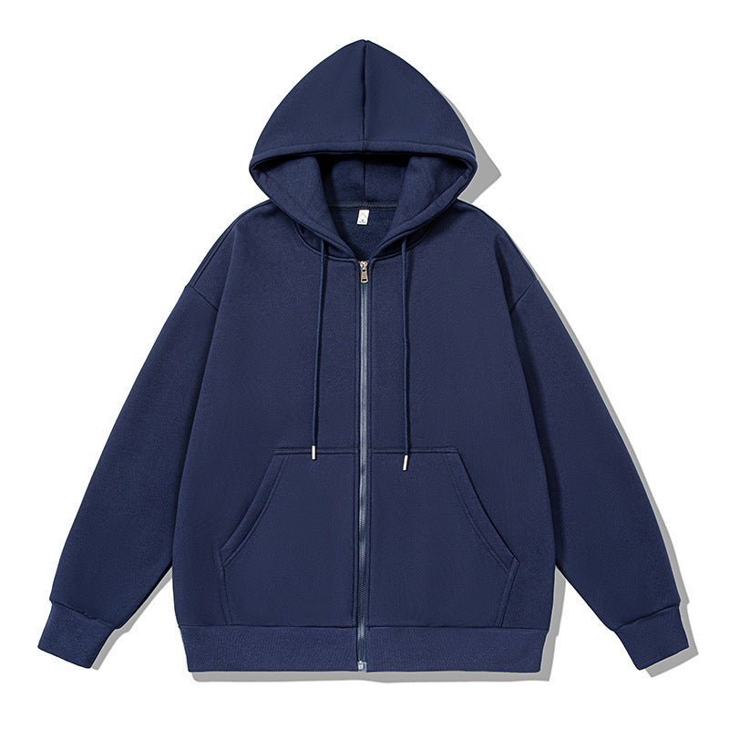 Unisex oversized hoodie jacket with a wide shoulder cut, full-length zipper, and French-Terry Mune Fashion