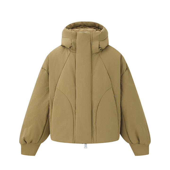 Women's short padded quilted jacket with high stand-up collar and balloon sleeves Mune Fashion