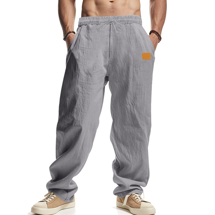 Men's casual linen pants with elastic waistband and generous side pockets Mune Fashion