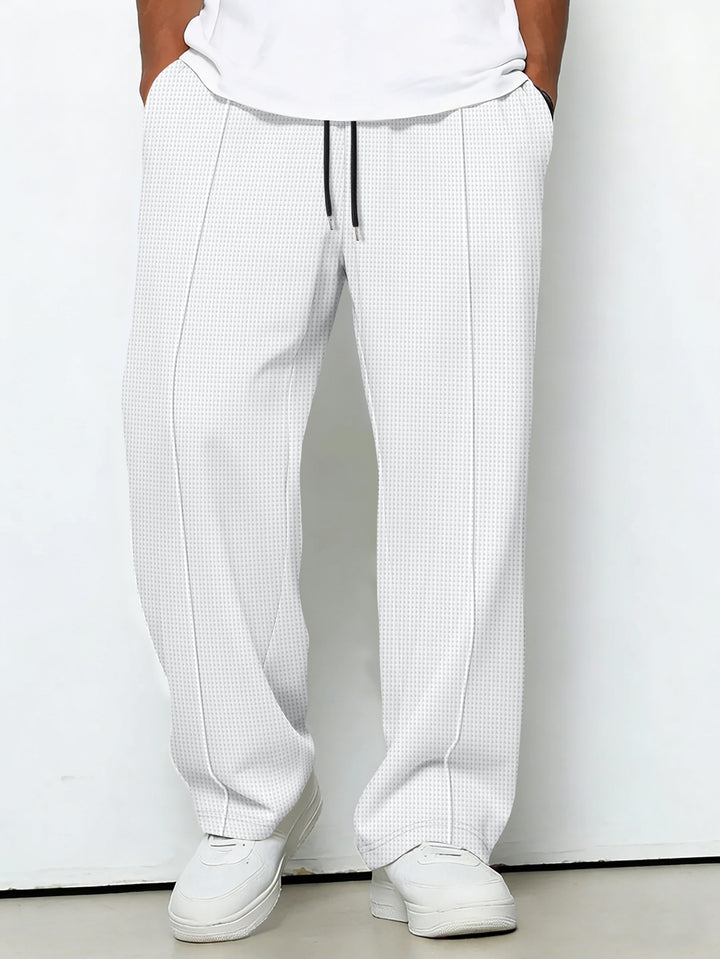Men's custom-made jogging pants with drawstring waistband, crease and structured stretch quality Mune Fashion