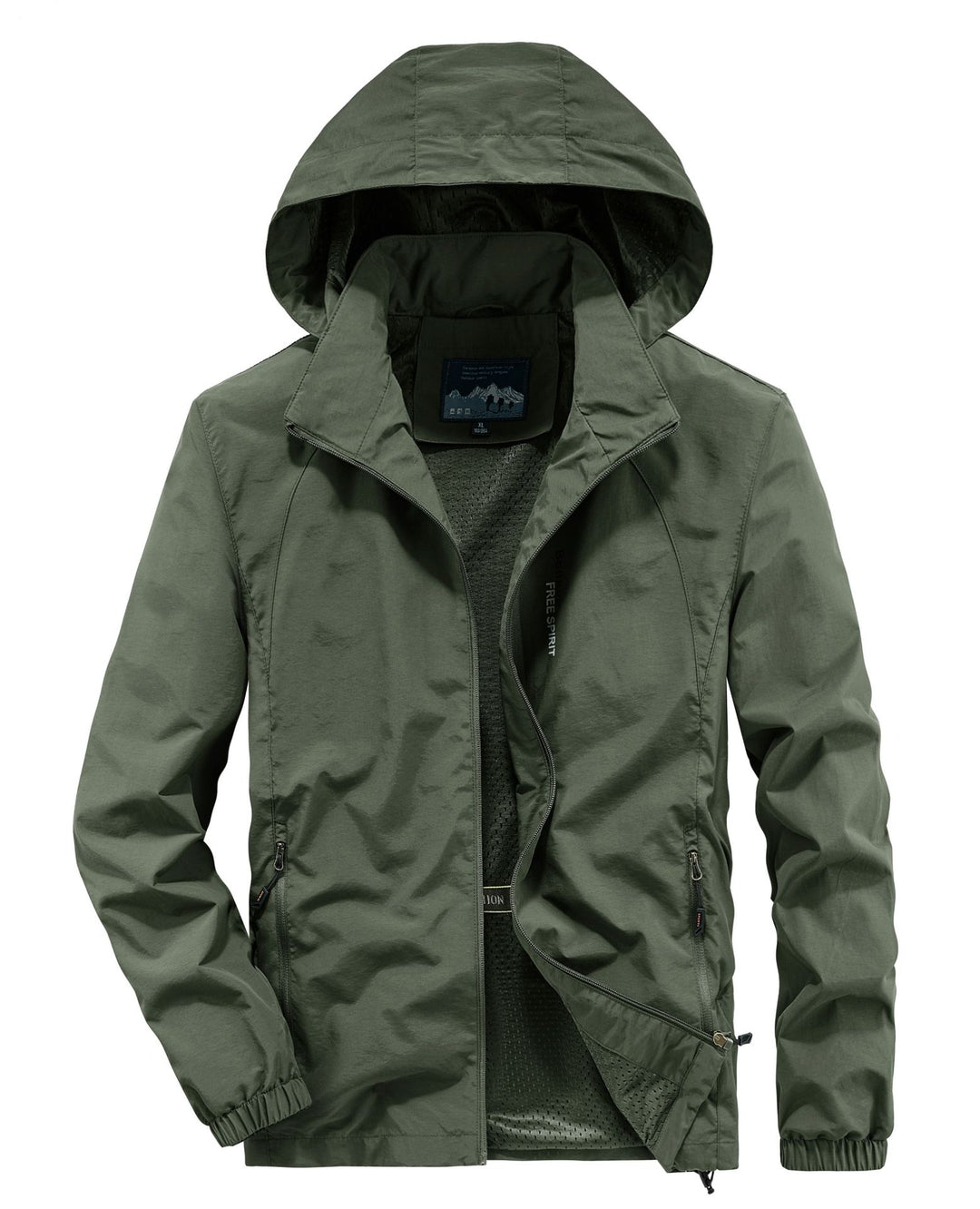Men's Ultralight Breathable Hooded Jacket with Perforated Mesh Lining and Zipper Pockets Mune Fashion