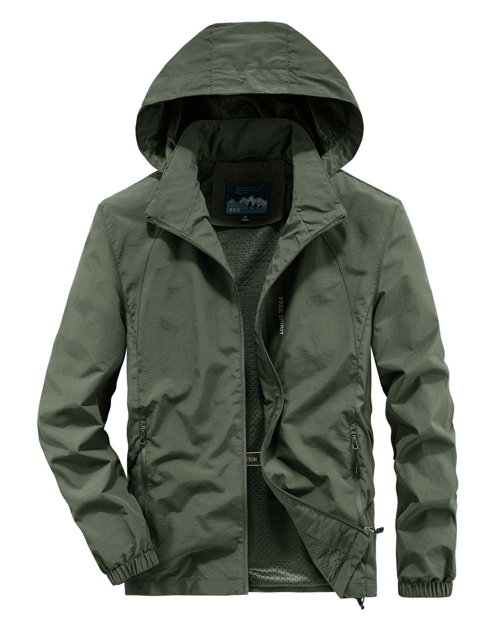 Men's Ultralight Breathable Hooded Jacket with Perforated Mesh Lining and Zipper Pockets Mune Fashion