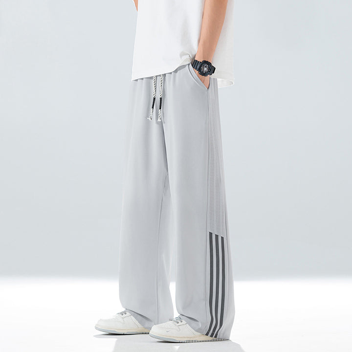 Men's sporty leisure pants with breathable mesh material