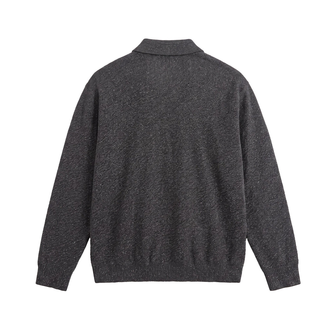 Men's knitted polo shirt with textured yarn and relaxed fit Mune Fashion