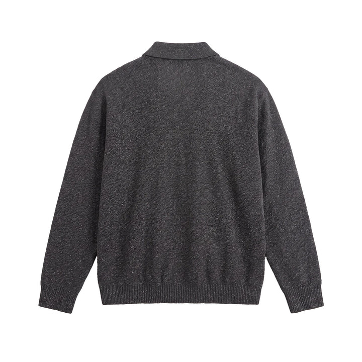Men's knitted polo shirt with textured yarn and relaxed fit Mune Fashion