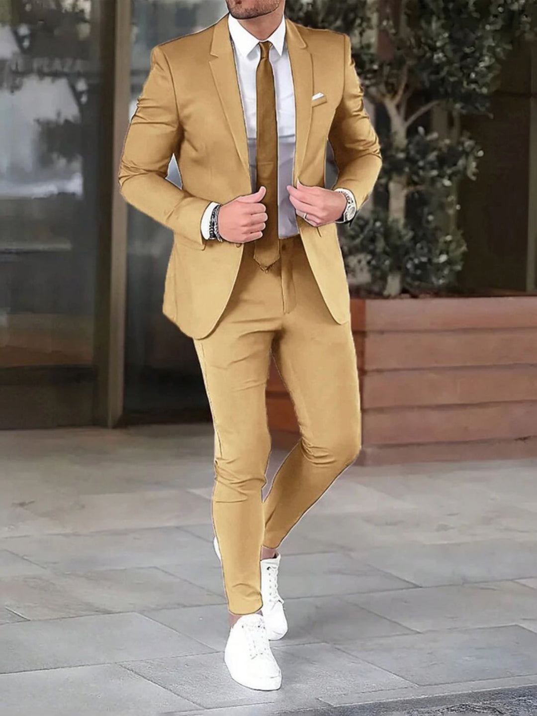 Men's modern evening jacket with slim silhouette and slim-cut suit pants Mune Fashion