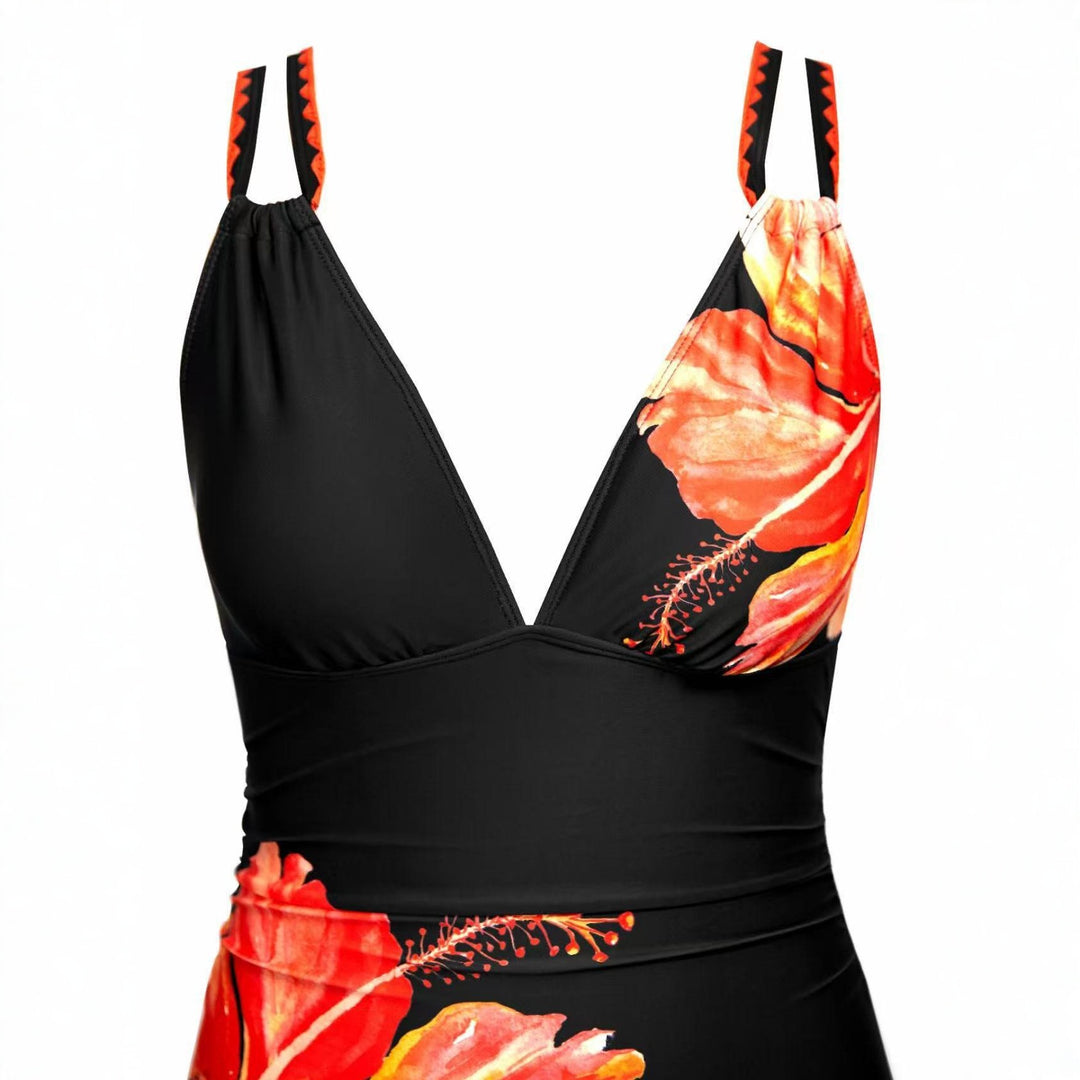 Ladies Elegant Jumpsuit with Floral Accents Mune Fashion