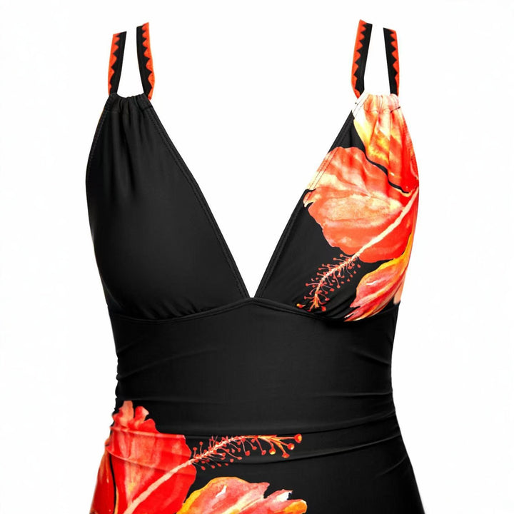 Ladies Elegant Jumpsuit with Floral Accents Mune Fashion