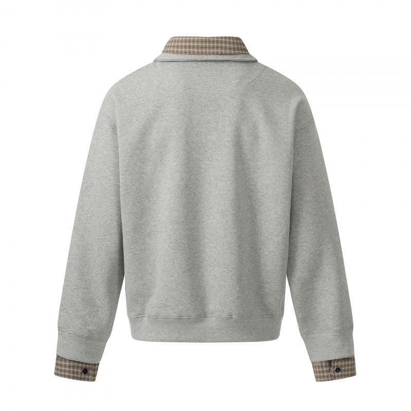 Men's sweatshirt with integrated shirt collar and layering look Mune Fashion